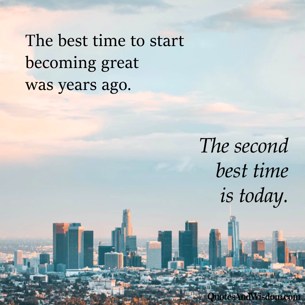 QuotesAndWisdom.com - Quote: The best time to start becombing great was ...