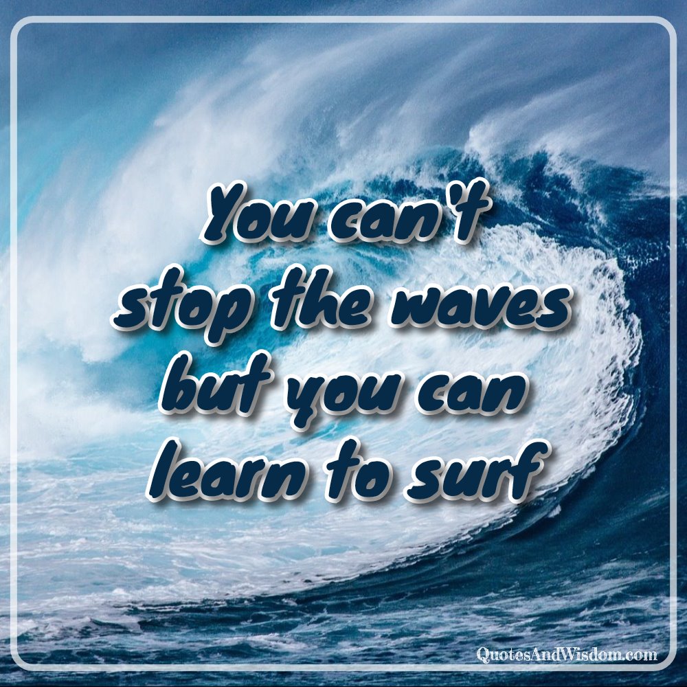 Quotesandwisdom Com Quote You Can T Stop The Waves But You Can Learn To Surf